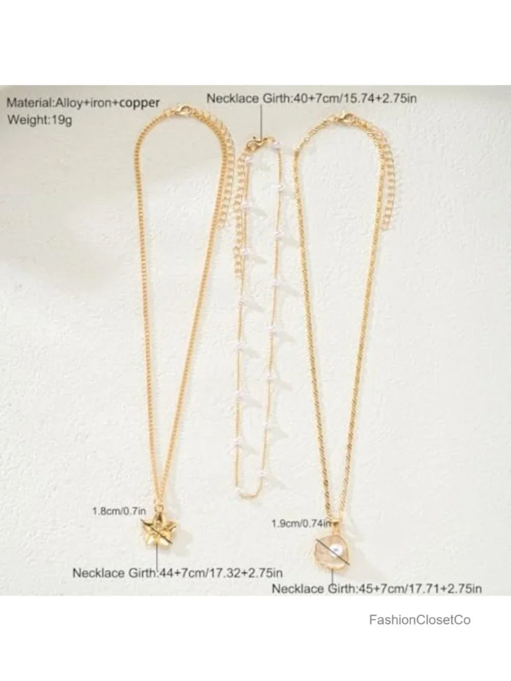3Pc Layered Necklace Set 14K Gold Plated Fish Boho Choker